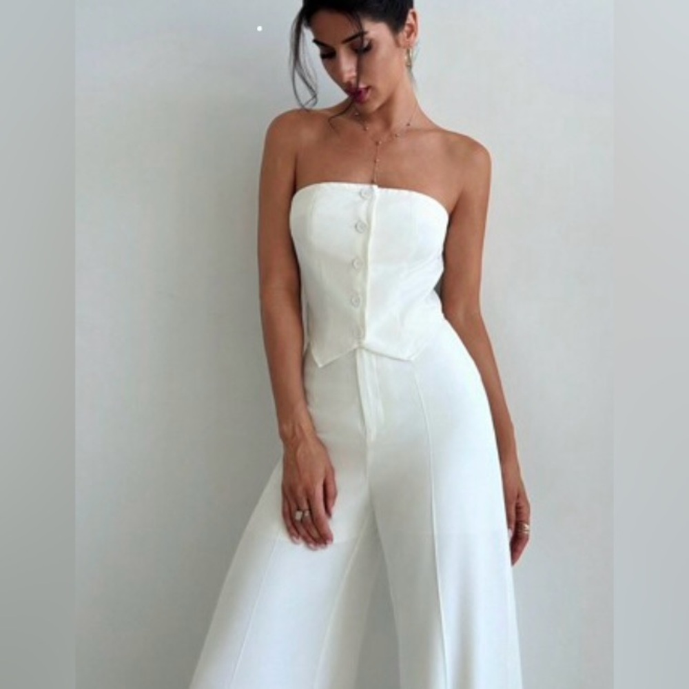 Top and wide leg pants, elegant 2-piece set
